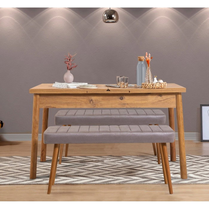 Hanah Home Mesa de Comedor Extensible Santiago Masa Atlantic en Pino Atlántico